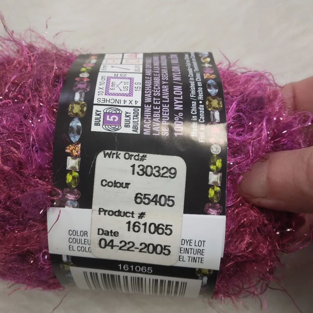 YARN Bernat Bling Bling Yarn in CABERET CRIMSON